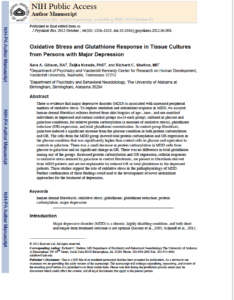 Läs mer om artikeln Oxidative Stress and Glutathione Response in Tissue Cultures from Persons with Major Depression